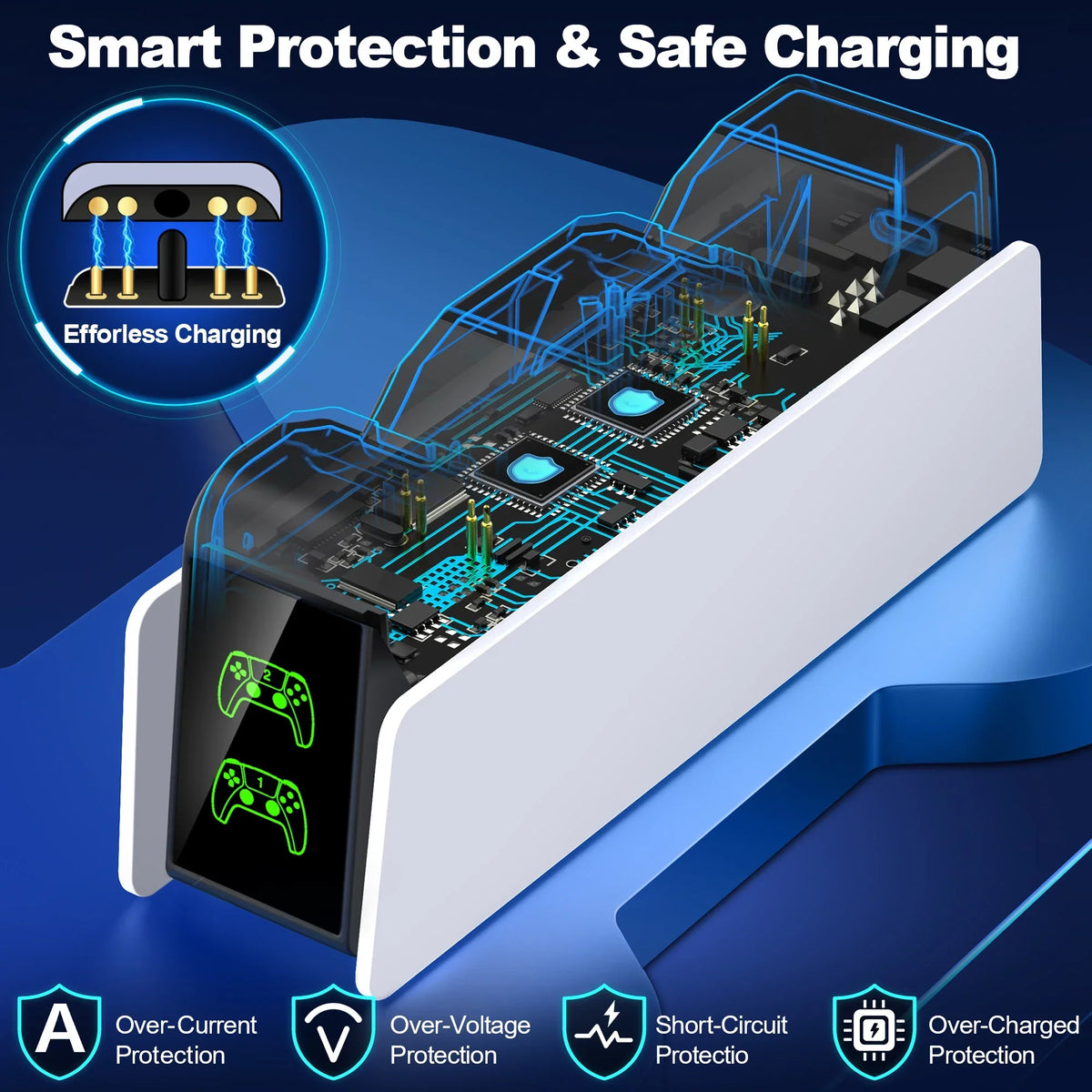 FC400 PS5 Controller Charger  LED light Dual Stand Charger Dock PS5 Controller Charging Station Accessories for PlayStation 5