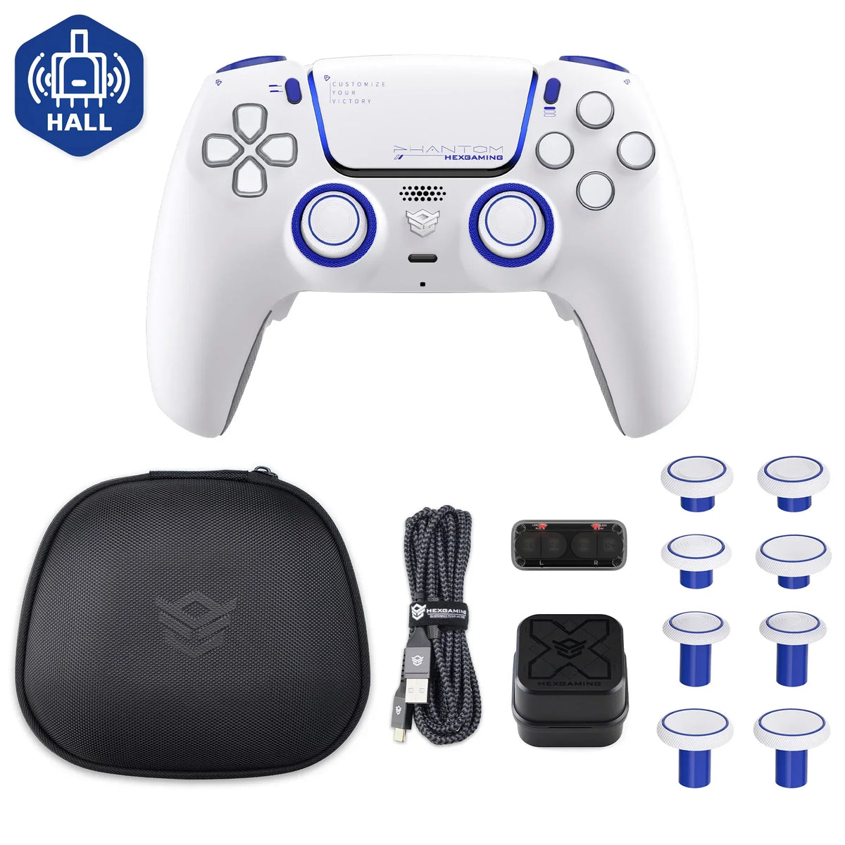 HEXGMING PHANTOM wireless controller Bluetooth Hall joystick game controller compatible with PS5 Elite   PC computer Steam