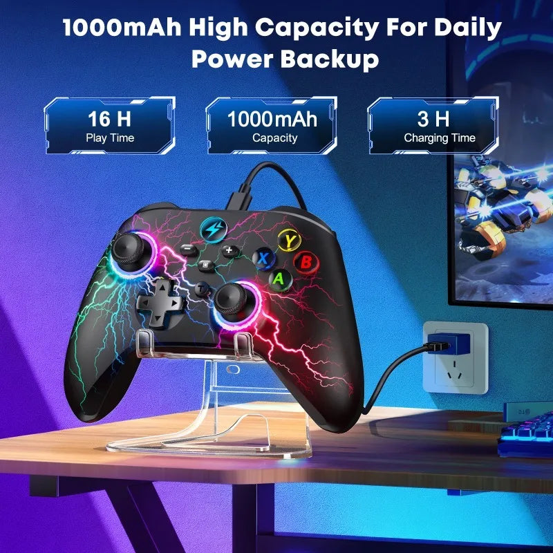 DinoFire Gamepad for Windows PC, Switch, Android & iOS with Stand
