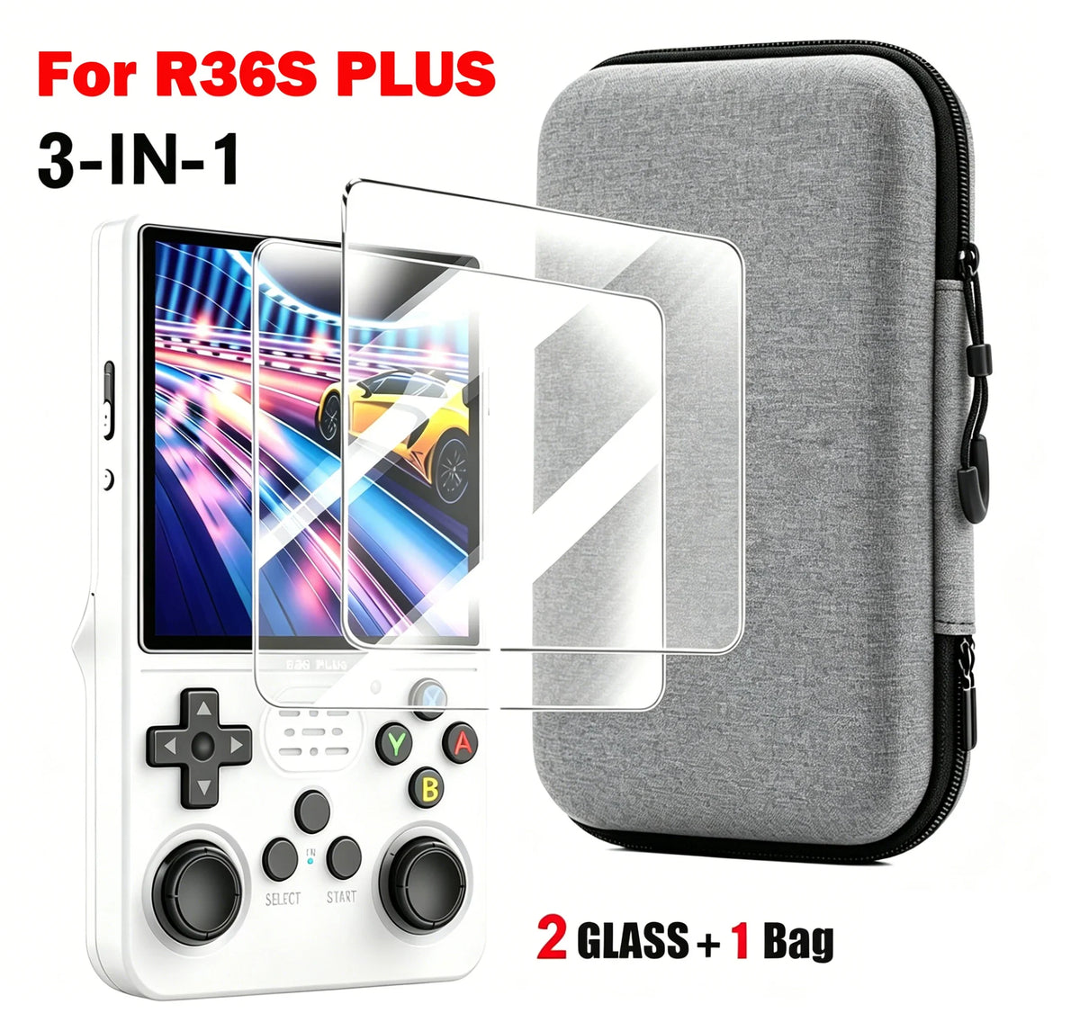 BOYHOM EVA Carrying Case & Glass Protector for R36 Plus, R36H, RGB30, RGB20SX
