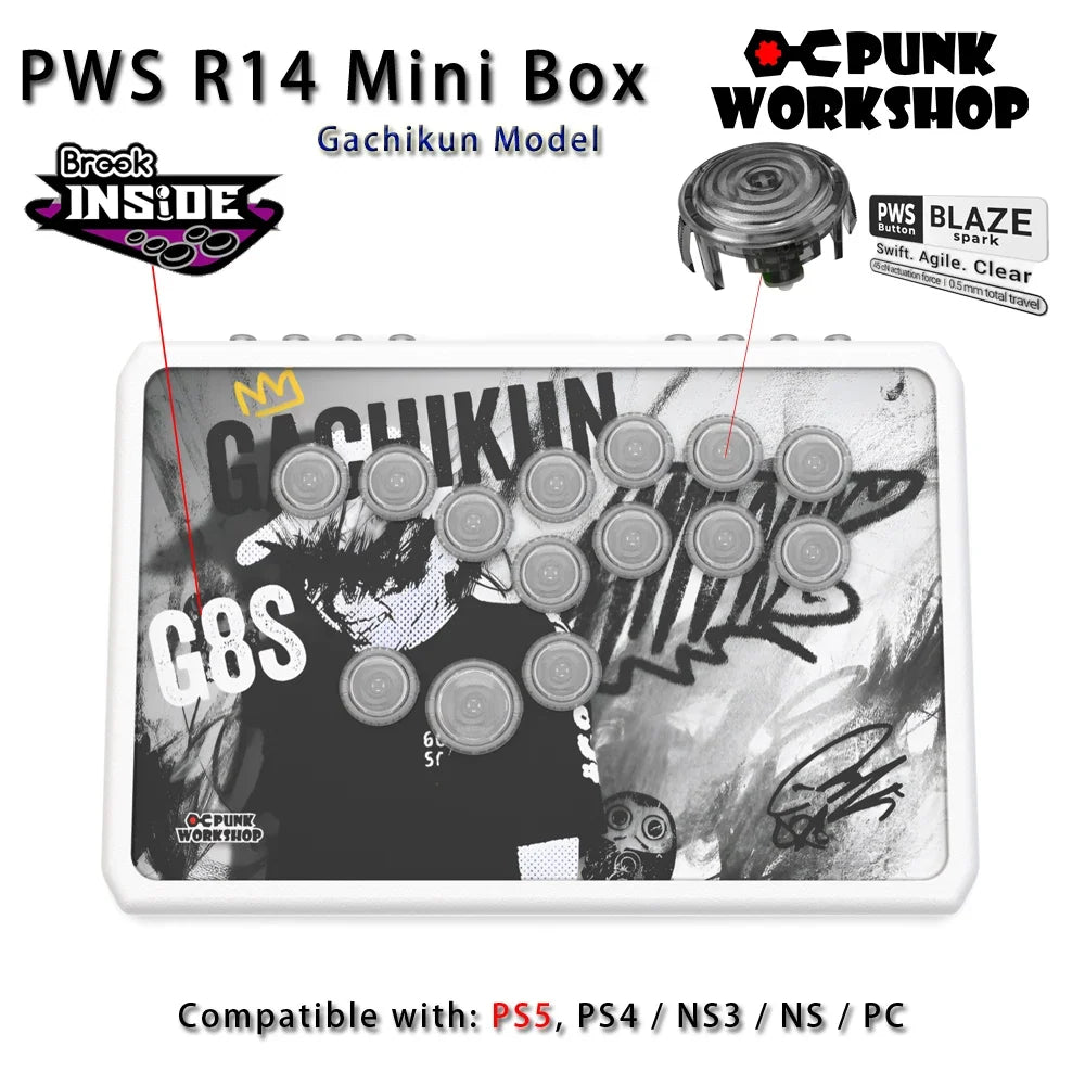 Punk Workshop PWS R14 Gachikun Leverless Controller, PC/PS5