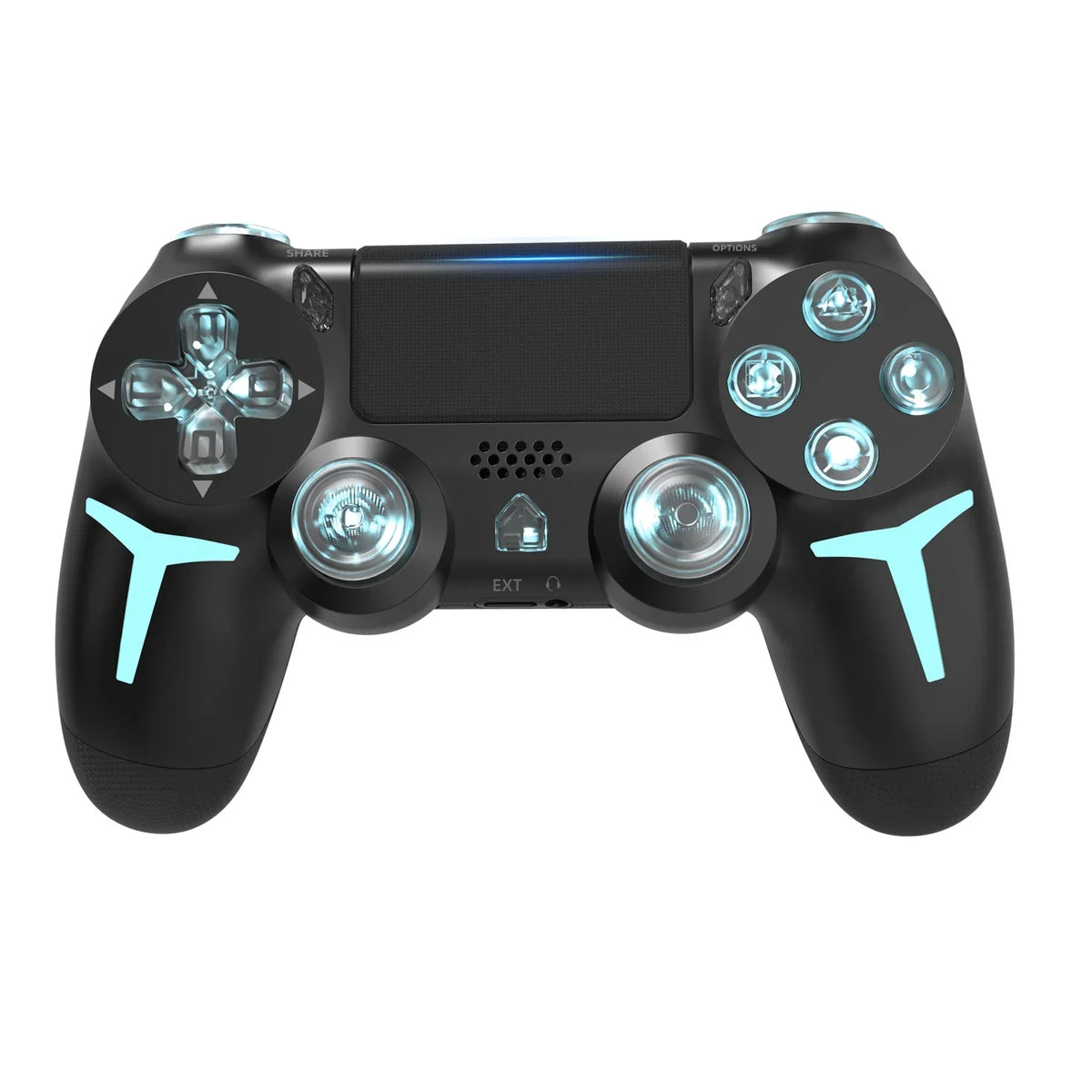 GAMINJA RGB Light Wireless Game Controller For PS4 PS3 Console Computer PC LED Bluetooth Gamepad 6-axis Gyroscope Dual Vibration