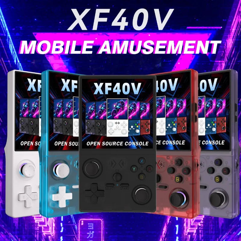 Open Source XF40V Retro Handheld Game Console 4.0 Inch 720x720 IPS Screen Portable Hand Held Retro Video Gaming Player