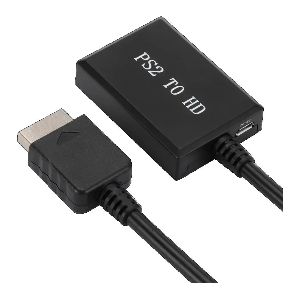 1080P PS2 to HDMI-Compatible Video Audio Converter Support PS1/PS2/PS3 Display Modes for HDTV PC with HD Cable PS2 to HD Adapter