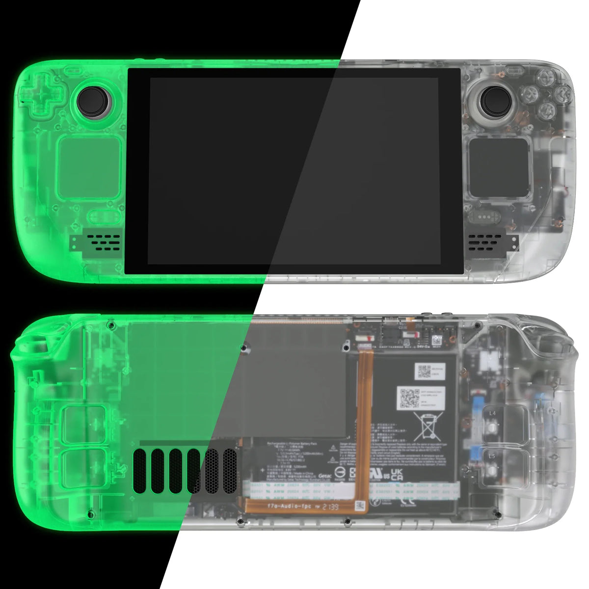 eXtremeRate Steam Deck Clear DIY Shell, LCD or OLED