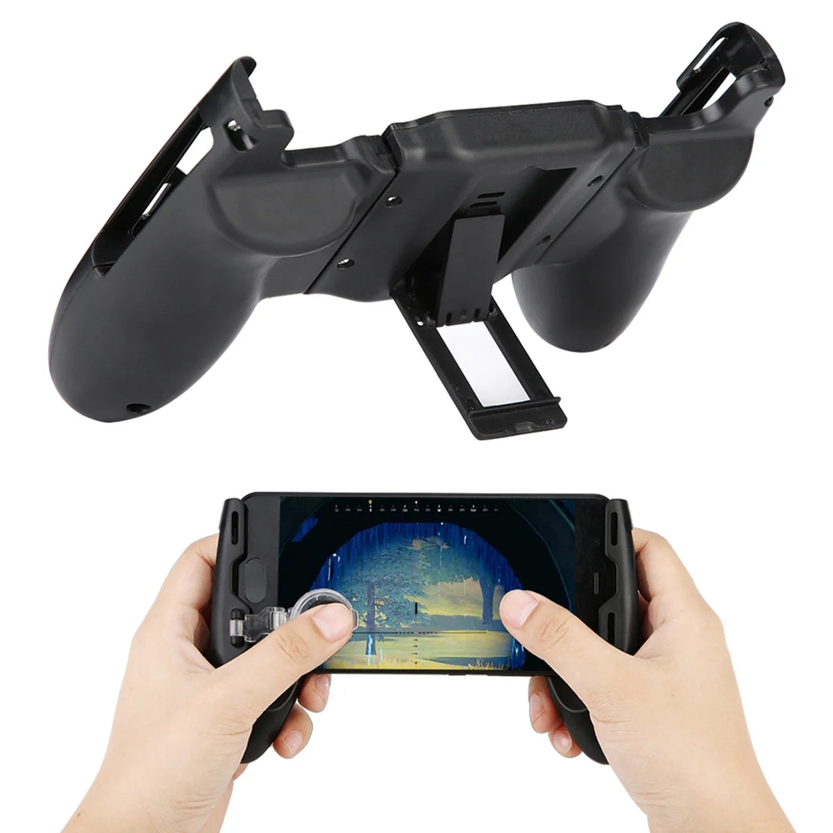Qiilu 3-in-1 Telescopic Mobile Phone Gaming Controller Stand
