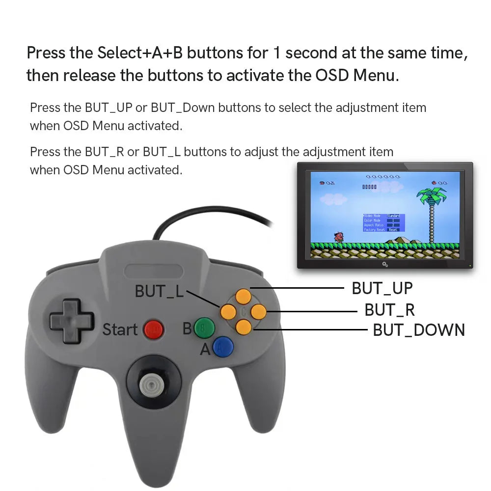 Digital N64 HDMI Mod Kit with OSD Menu and 8 Color Modes