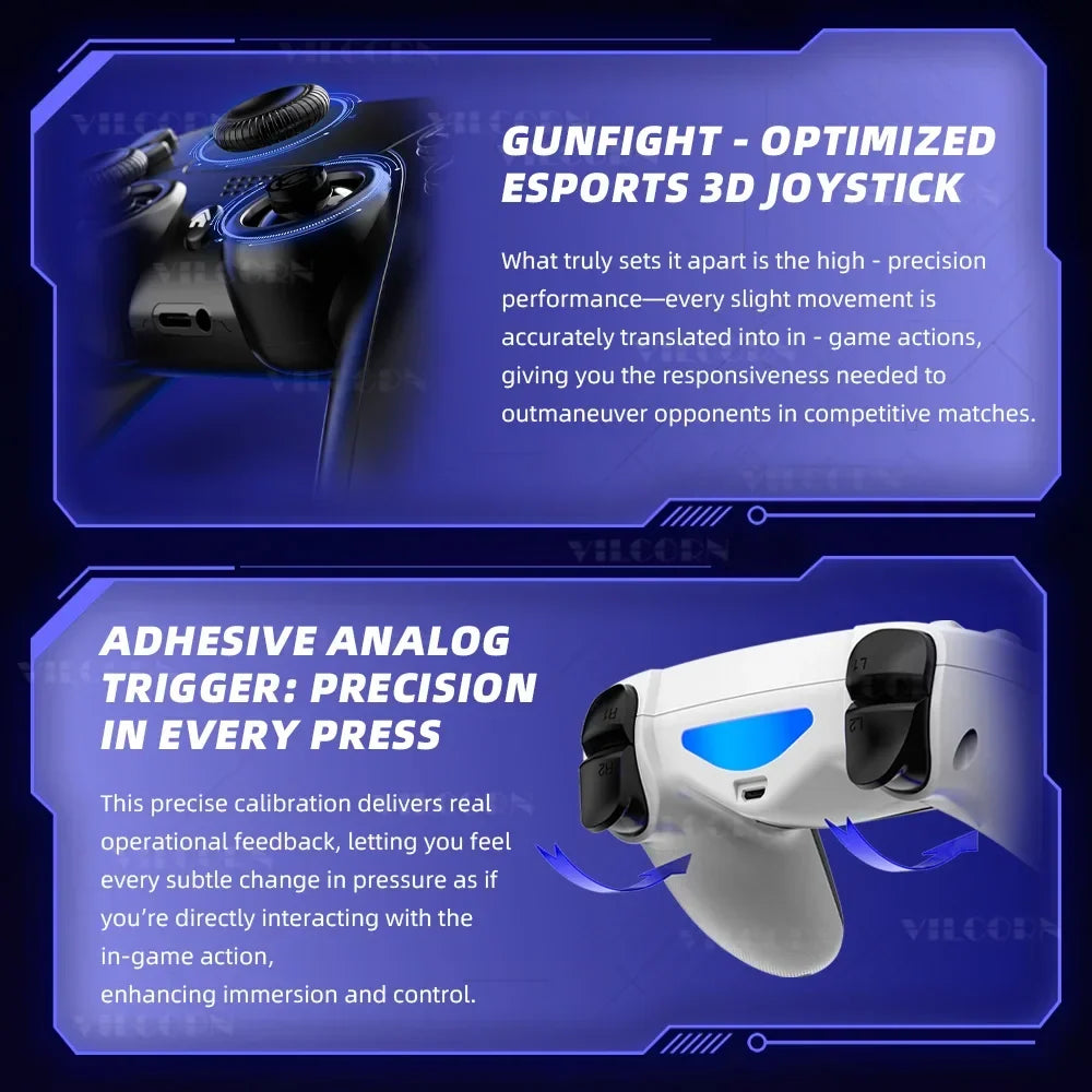 VILCORN P4 Wireless Gamepad for PS4 Slim Pro, Windows 10 PC Steam