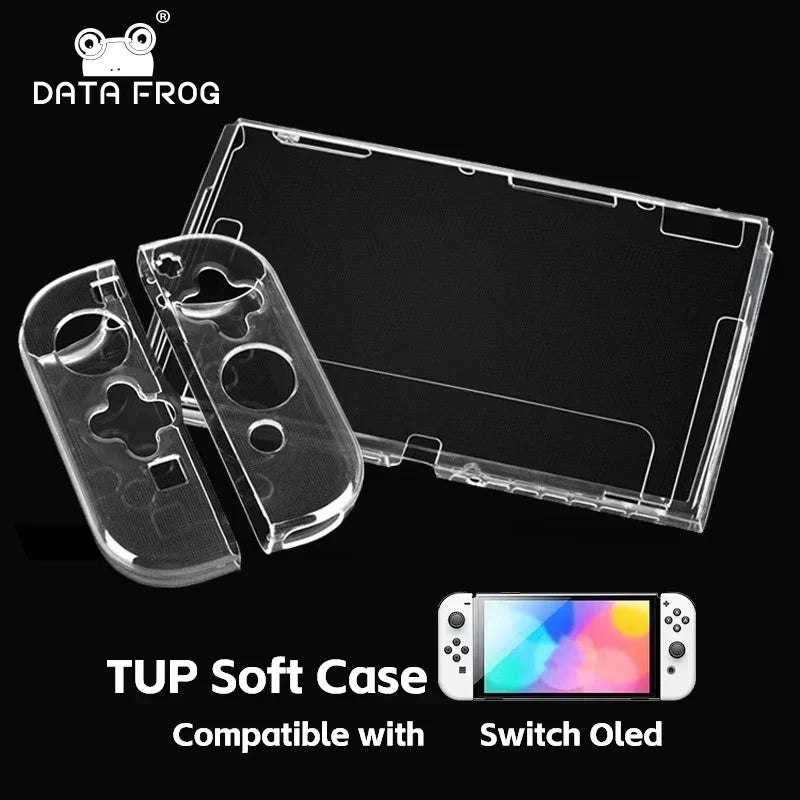 DATA FROG TPU Soft Transparent Shell Protective Case Clear Frame Protector For Switch Oled Game Console Accessories