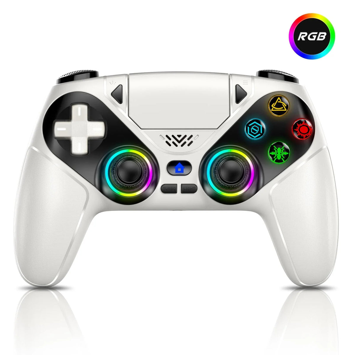 Controller For Playstation 5 PS5/PS5 Pro/Slim/PC,RGB Wireless BT Game Joystick Hall Effect 6 Axis Gyro Dual Shock Turbo Gamepads
