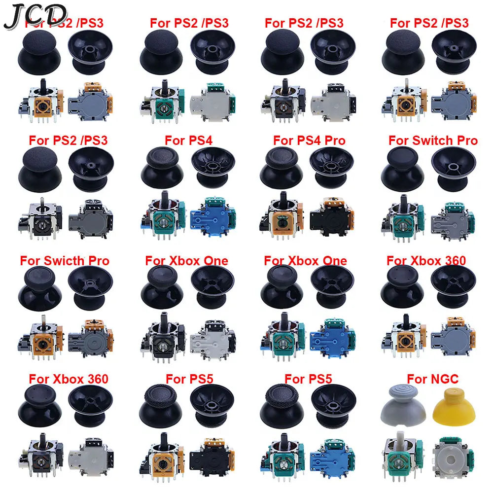 For PS2 PS3 PS4 Pro PS5 3D Analog Joystick Sensor Module Replacement For Switch Pro NGC Xbox 360 One Controller Thumb Stick Caps