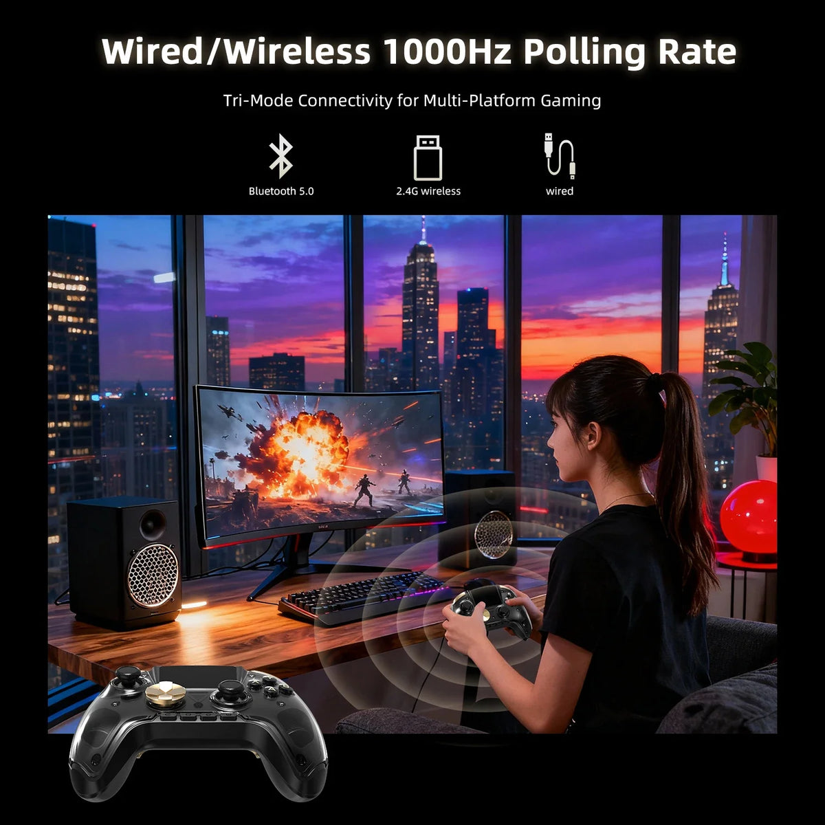 ANBERNIC RG G01 Controller, Hall Effect Gamepad with IPS Screen