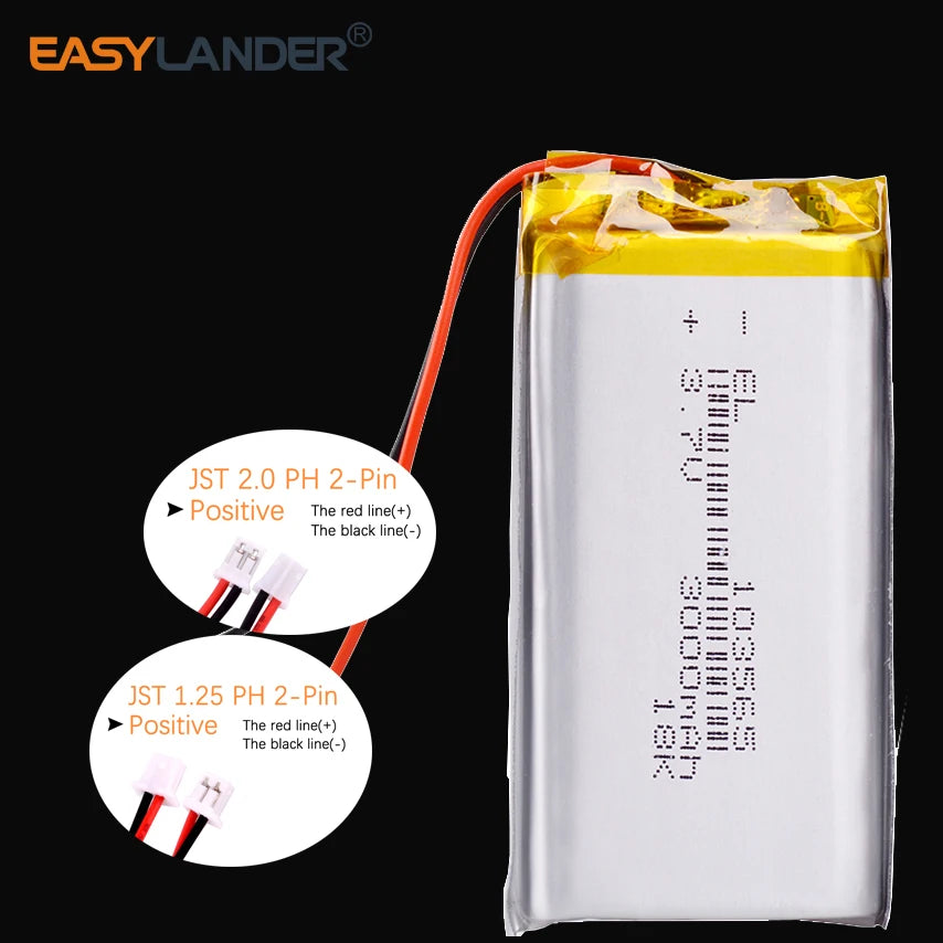 Silicone Wires JST1.25 103565 3.7V 3000mAh Rechargeable Li-Polymer Li-ion Battery  Lipo For console Miyoo Mini Plus Game machine