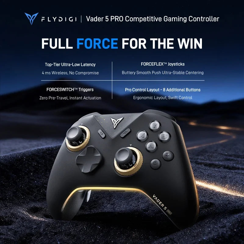 Flydigi Vader 5 Pro Wireless Game Controller FORCEFLEX Joysticks Top-Tier Ultra-Low Latency Gamepad For NS2/Android/iOS/PC