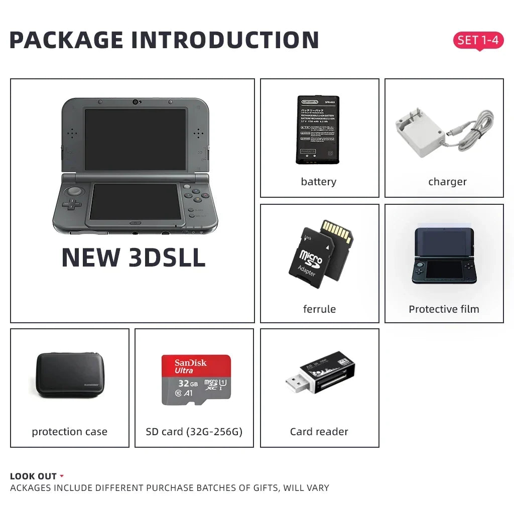 Original second-hand NEW 3DSLL handheld game console free games new 3dsll 32GB/64gb/128gb/256gb