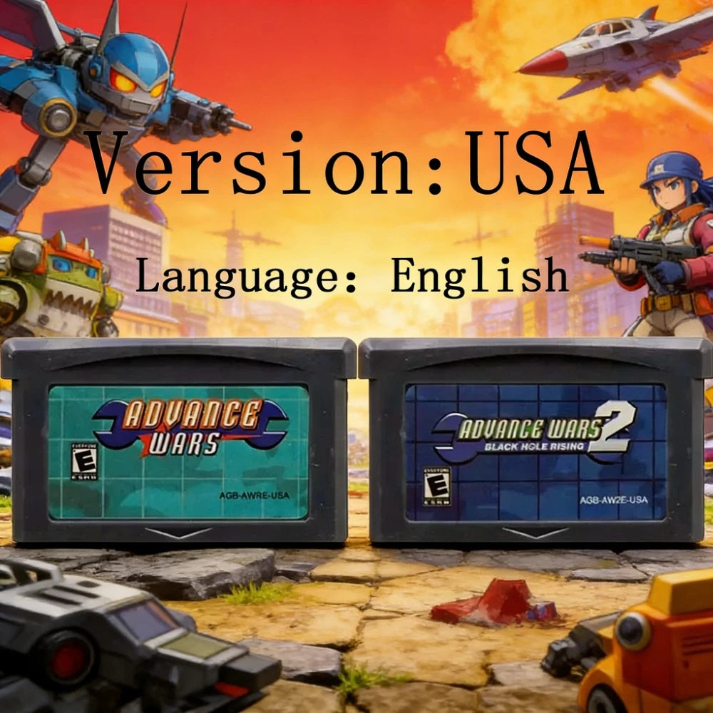 USA/EUR Advance Wars GBA Card 32 Bit Video Game Cartridge Console Card for GBA English Version Advance Wars 2