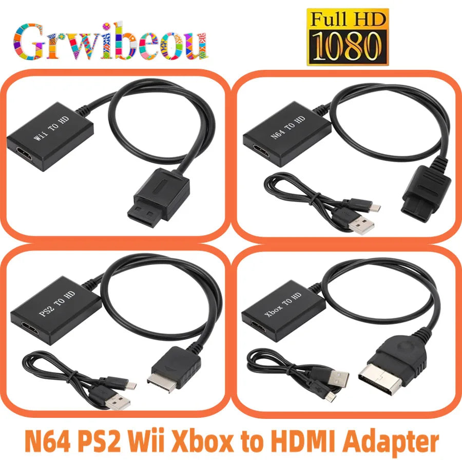 N64 to HDMI Converter Cable for PS2 Wii Xbox 1080P