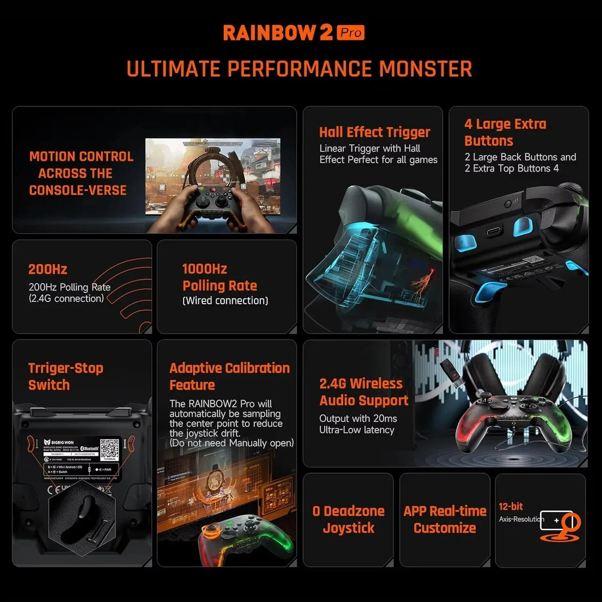 BIGBIG WON Rainbow 2 Pro Wireless Controller Hall Trigger PC