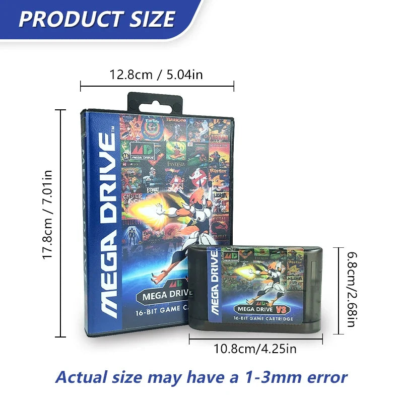 MegaDrive Genesis 3000 in 1 MD V3 Pro Game Cartridge, 8GB TF Card
