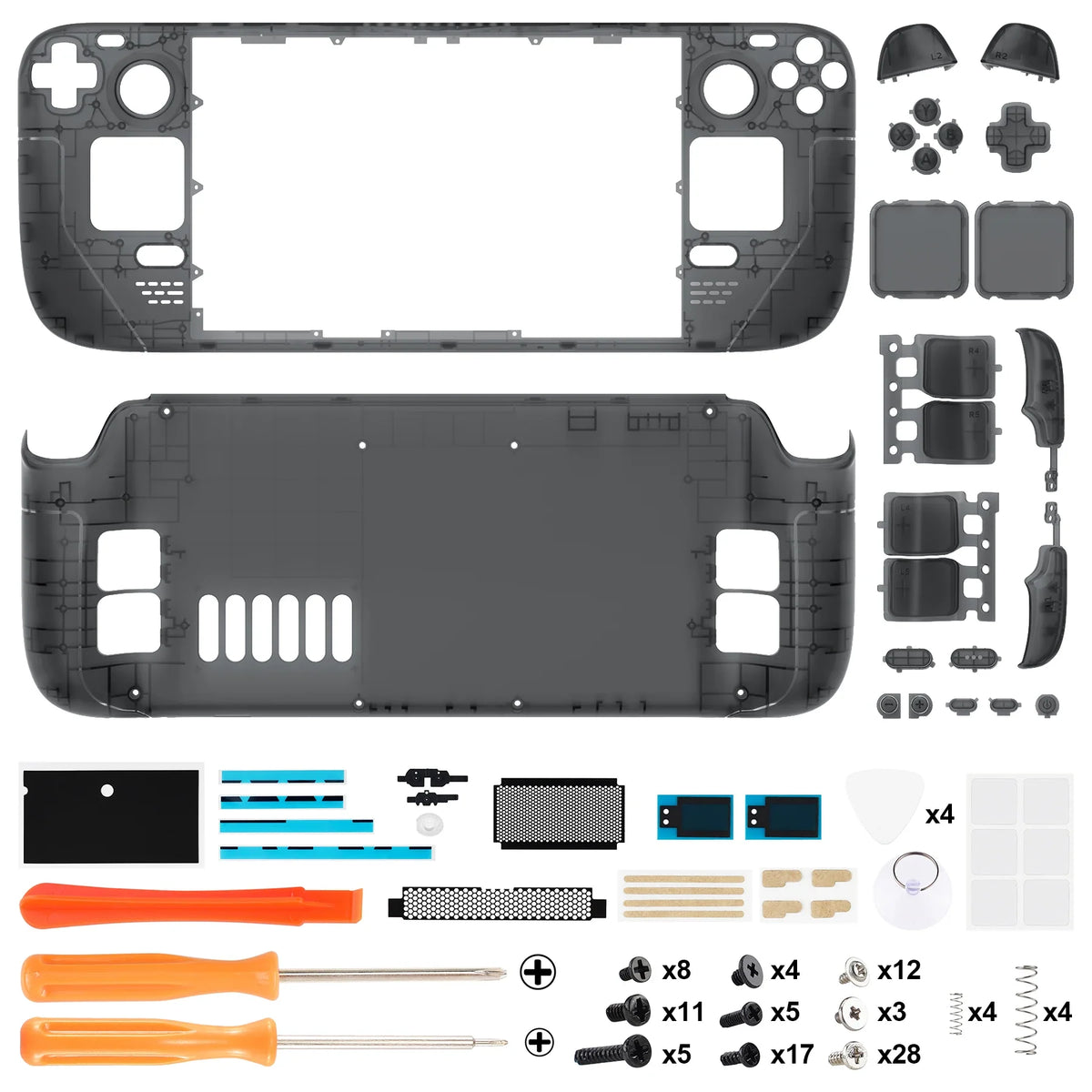 eXtremeRate Steam Deck Clear DIY Shell, LCD or OLED