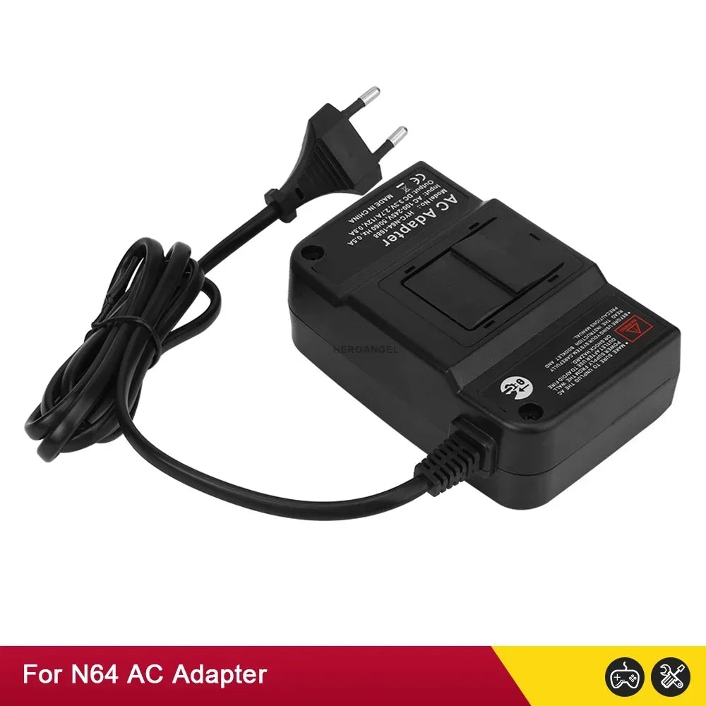 New Power Supply For N64 AC Adapter Charger for N64 Power Adapter Power Supply EU US Plug Cord Charging Charger