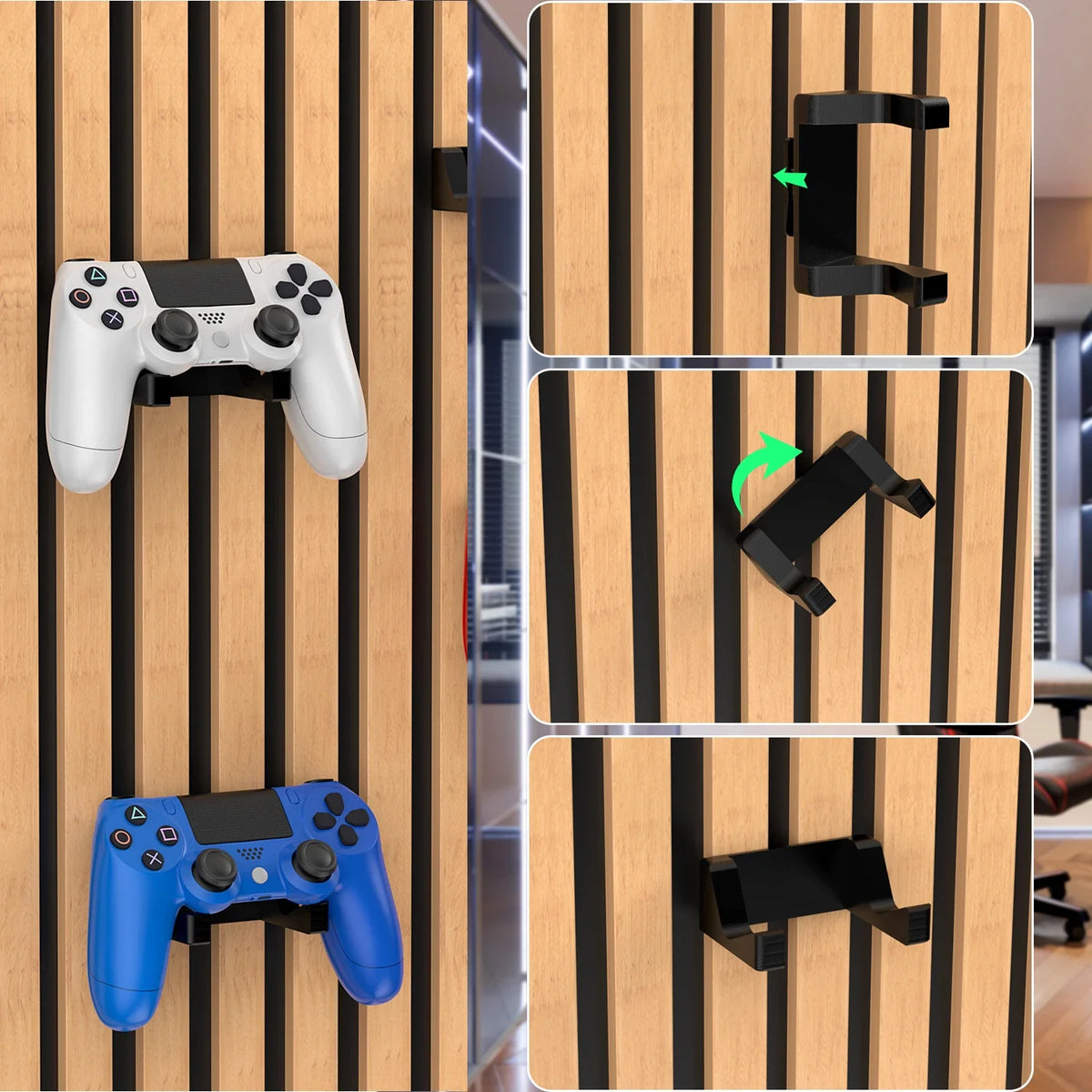 PS5/Xbox/Switch Controller Holder, No-Drill Acoustic Panel