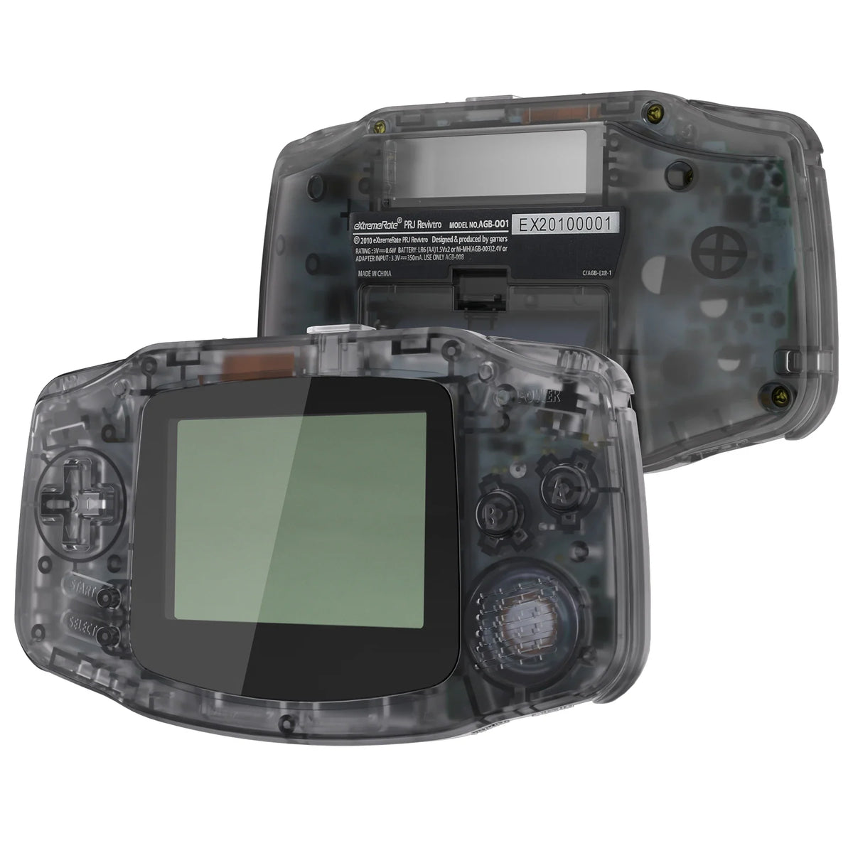 eXtremeRate IPS Ready GBA Shell, Clear Atomic Purple/Black