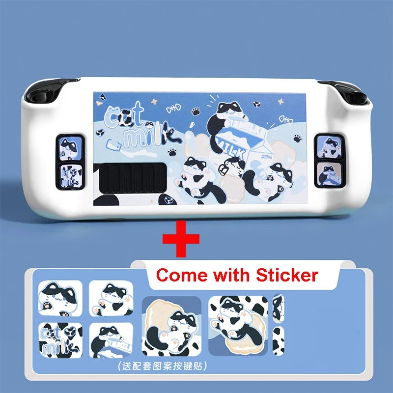 Steam Deck/OLED Magic Milk Cat Hard PC Case, Non-Slip Cover