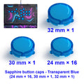QANBA Sapphire S1 Button Cap Set, Arcade Game DIY Parts