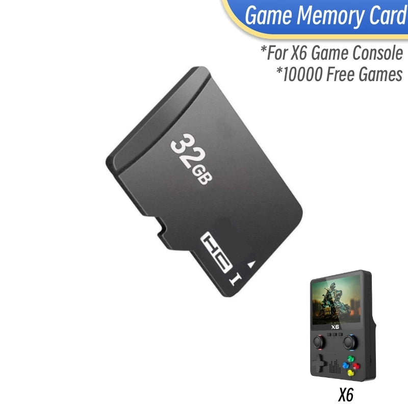 Game Card For X6 Game Console TF Memory Card 8GB/32GB With 10000 Free Games Retro Gaming