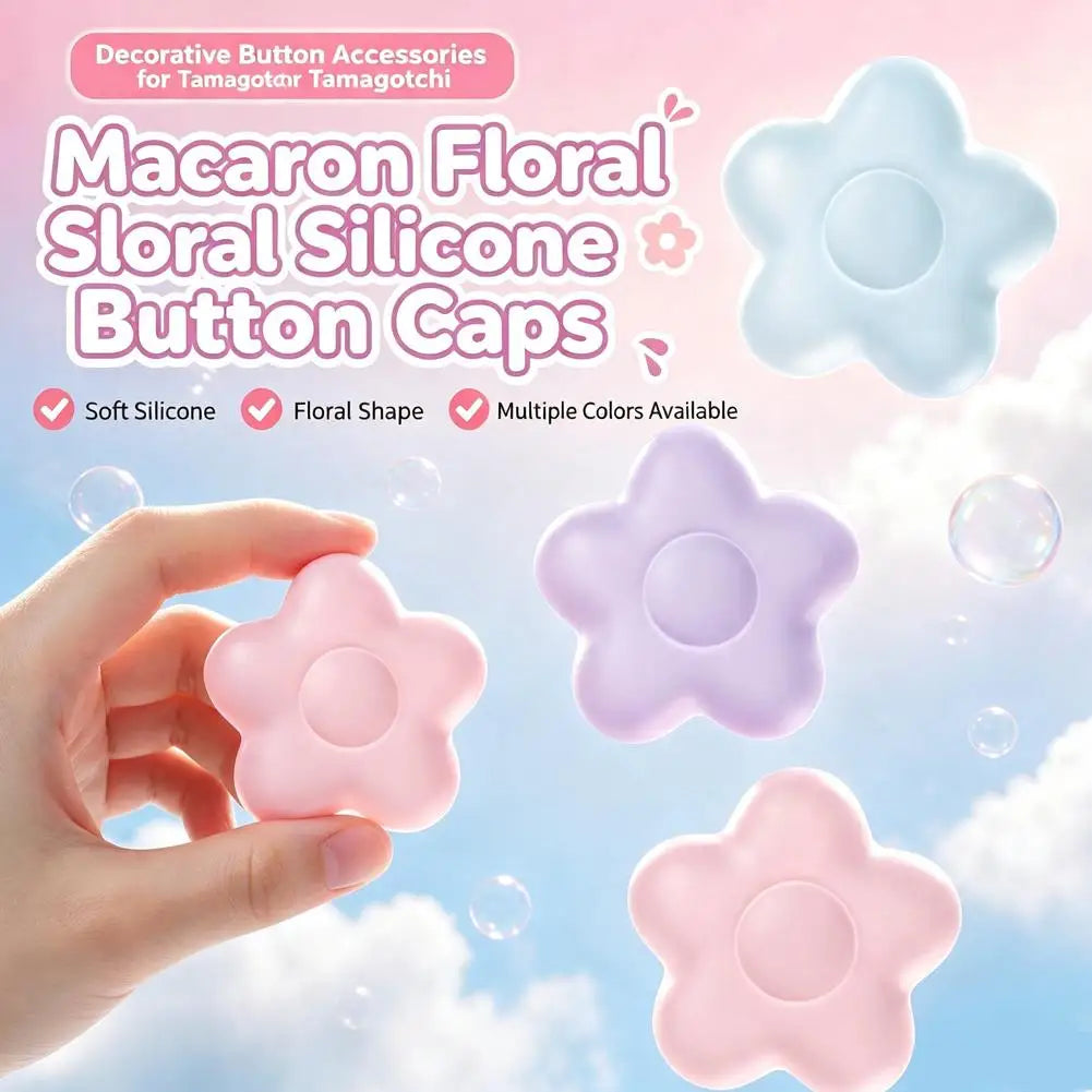 For Tamagotchi Paradise Flower Knob Protective Cover Soft Button Protector Anti-Scratch Silicone Electronic Pet Accessories