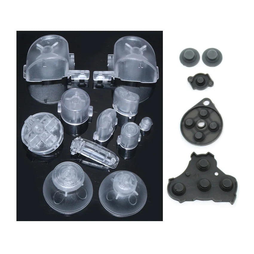 YuXi For GameCube ABXY L R Z D-Pad Button Kit Thumbstick Cap & Conductive Rubber Replacement for NGC Controller
