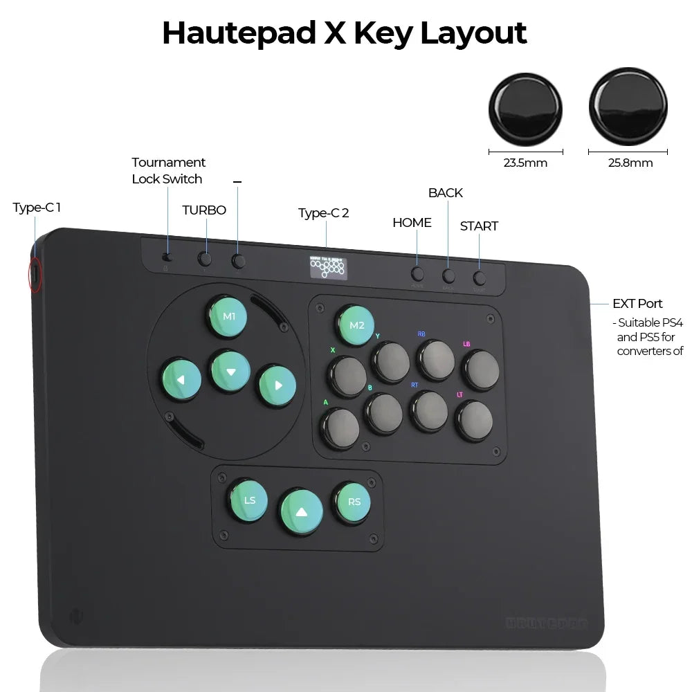 Haute42 HautePad X Leverless Hitbox Controller PC/PS4/PS5/Switch