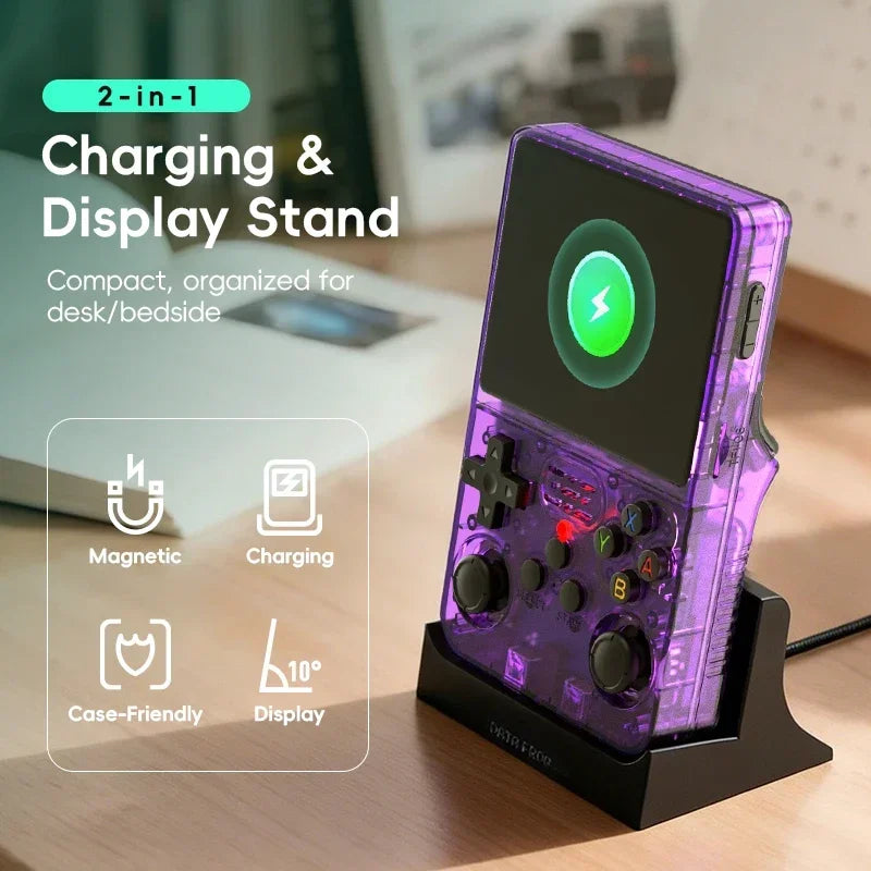 DATA FROG Magnetic USB C Charging Dock Stand Stable Desktop Base For R36S Portable Handheld Game Console Accessories