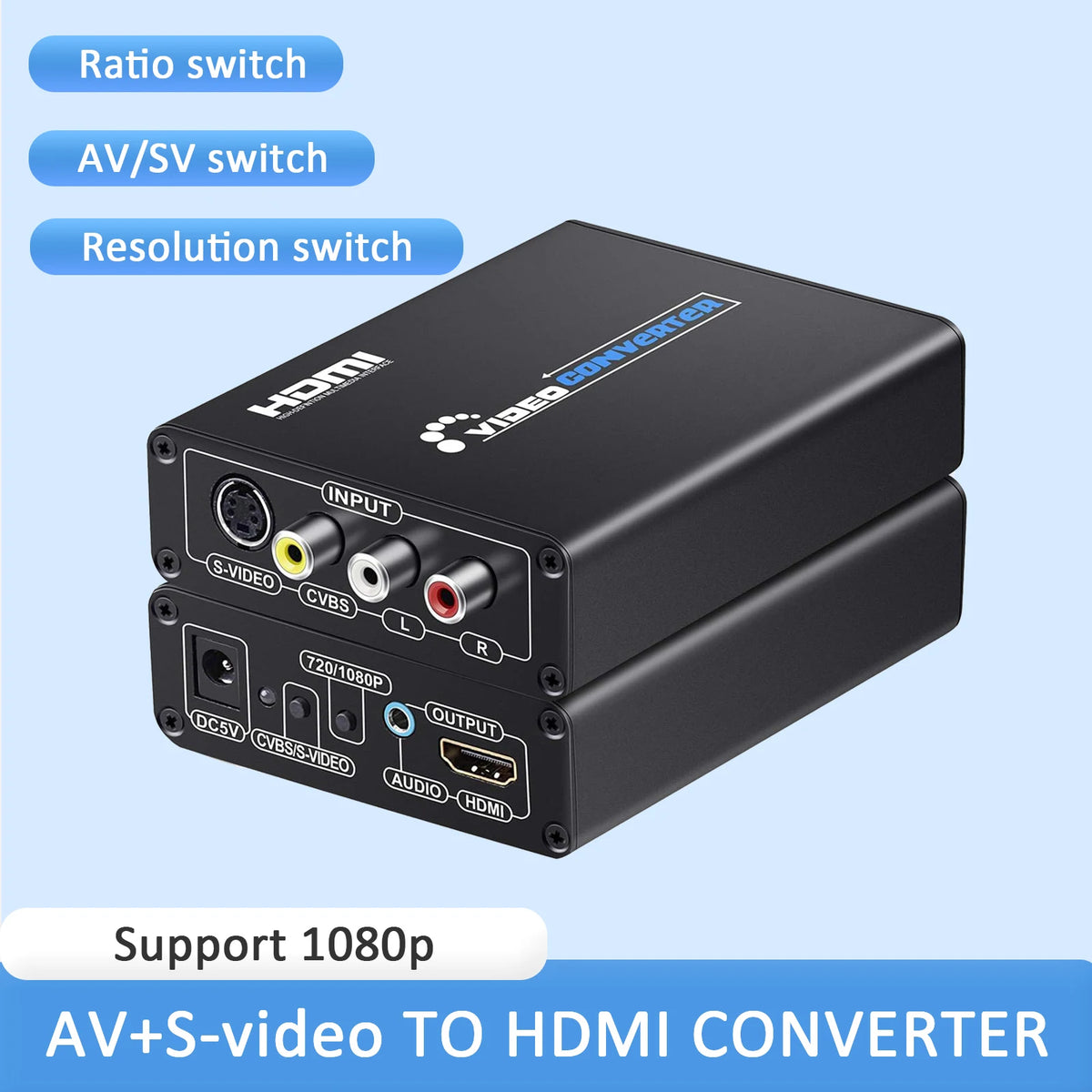 N64 S-Video and AV to HDMI Converter with Upscaler