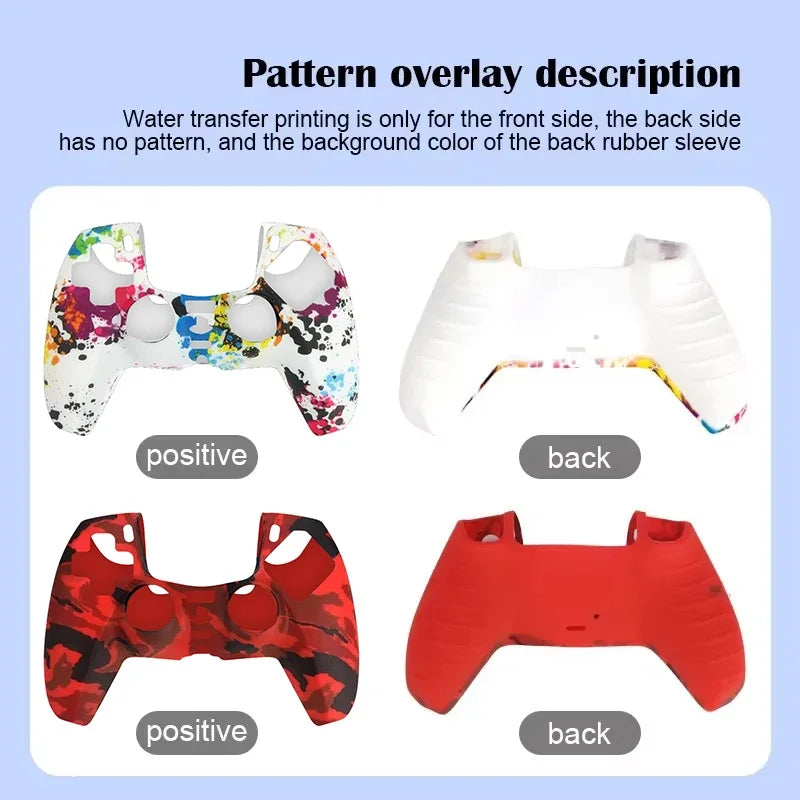 DATA FORG Camouflage Silicone Grip Cover for PS5 Controller, Anti-Slip Protective Skin Game Controller Accessories