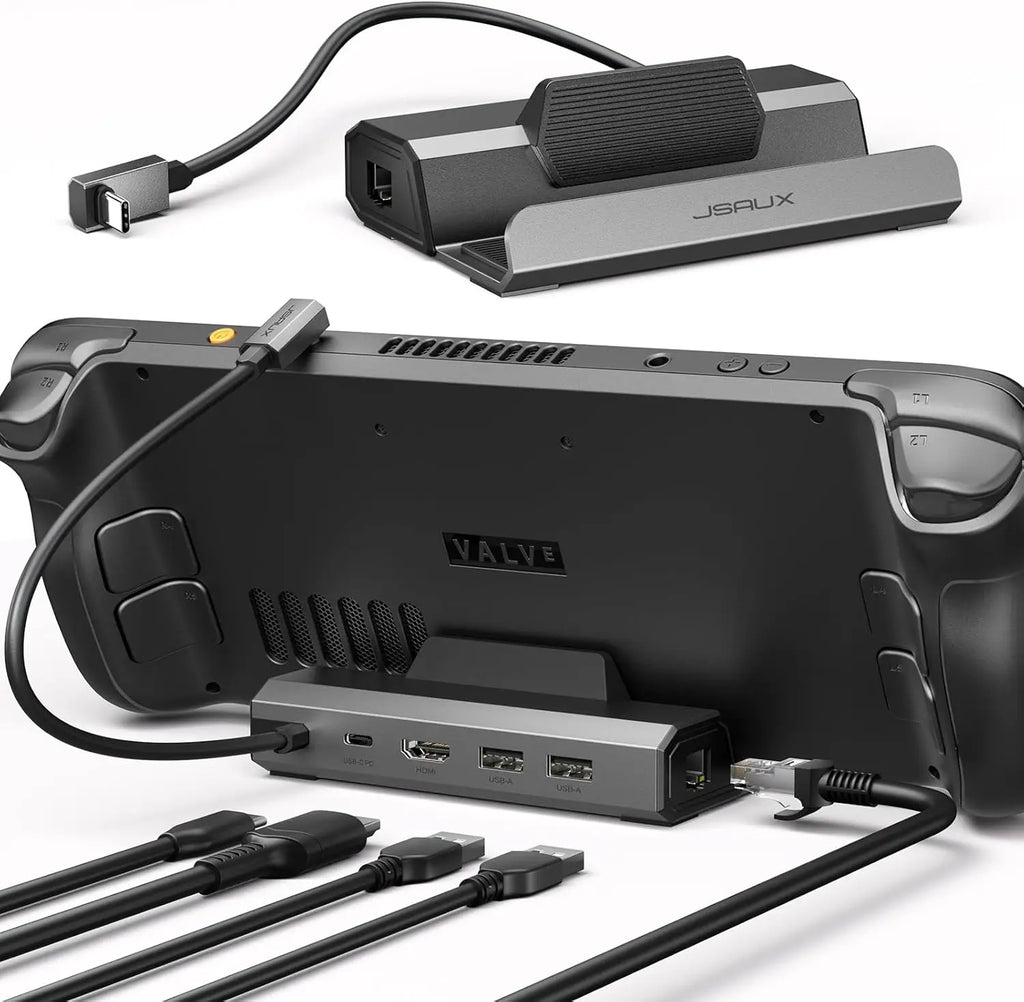 Upgraded Docking Station 4K@60Hz for Steam Deck OLED/ROG Ally X/Legion Go/MSI Claw, 5-in-1 Steam Deck Dock with HDMI 2.1