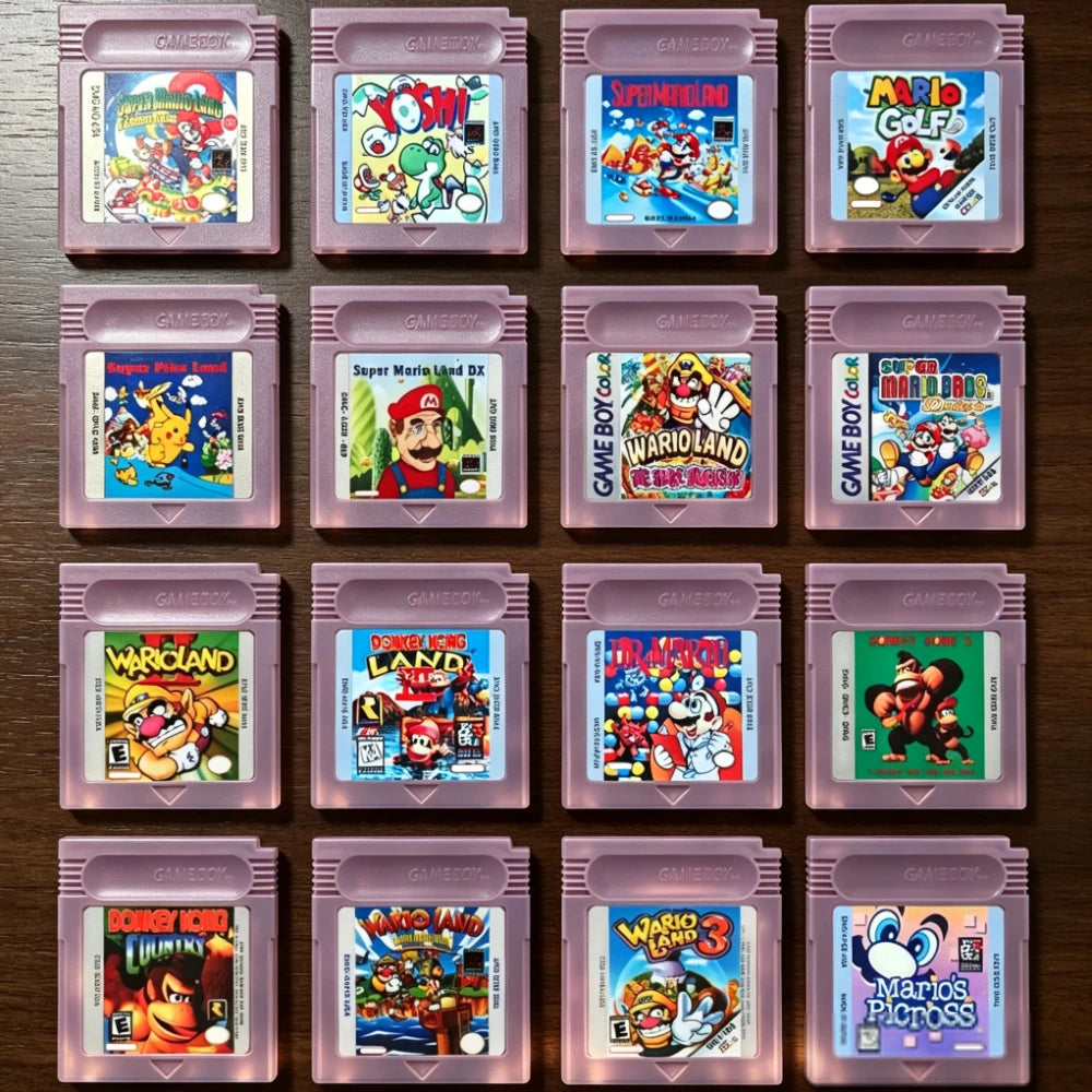 GBC Game Cartridge, Wario Land, Donkey Kong and Mario Selections