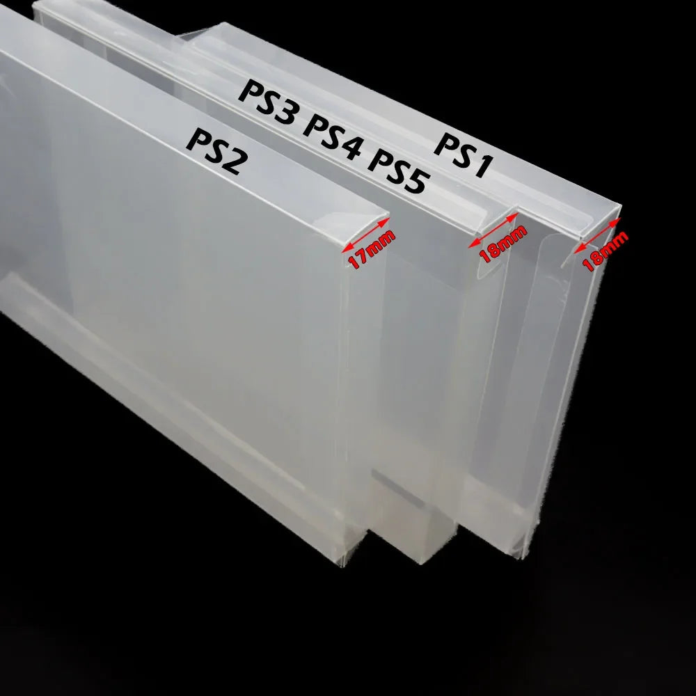 1‑10PCS Clear PET Game Protector Box For PS1 PS2 PS3 PS4 PS5,Display Storage Case For PS1 US JP EU CD Game Cartridge Transparent
