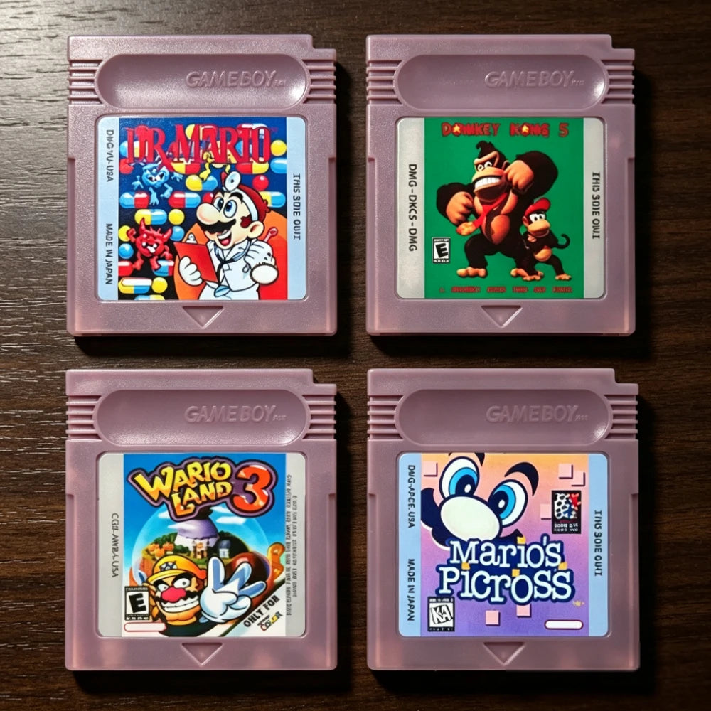 GBC Game Cartridge, Wario Land, Donkey Kong and Mario Selections