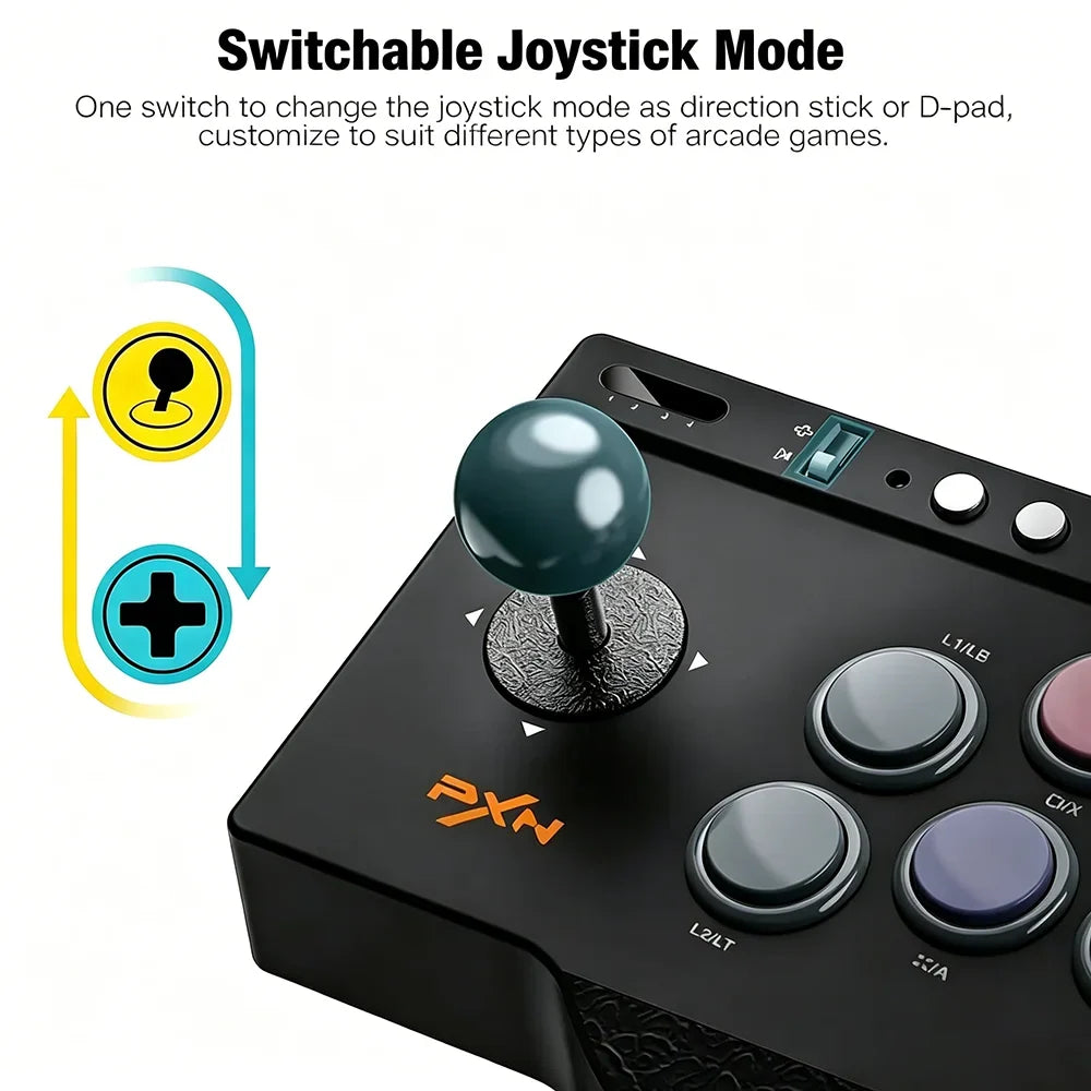 PXN 0082 Arcade Fighting Joystick, Street Fighter Game Controller Compatible with PC PS3 PS4 Xbox One Switch Android TV