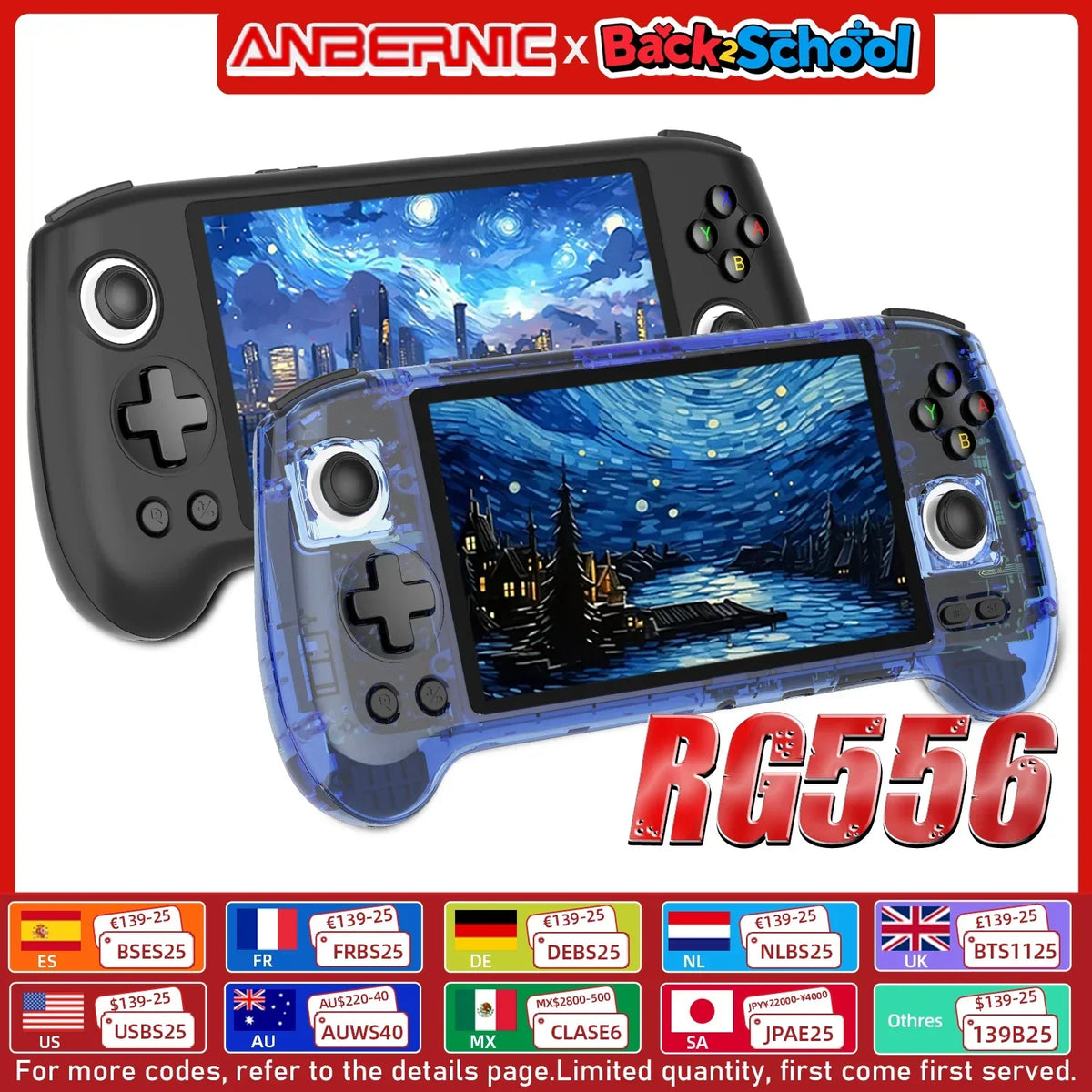 ANBERNIC RG556 Handheld Console 5.48-Inch AMOLED Android 13