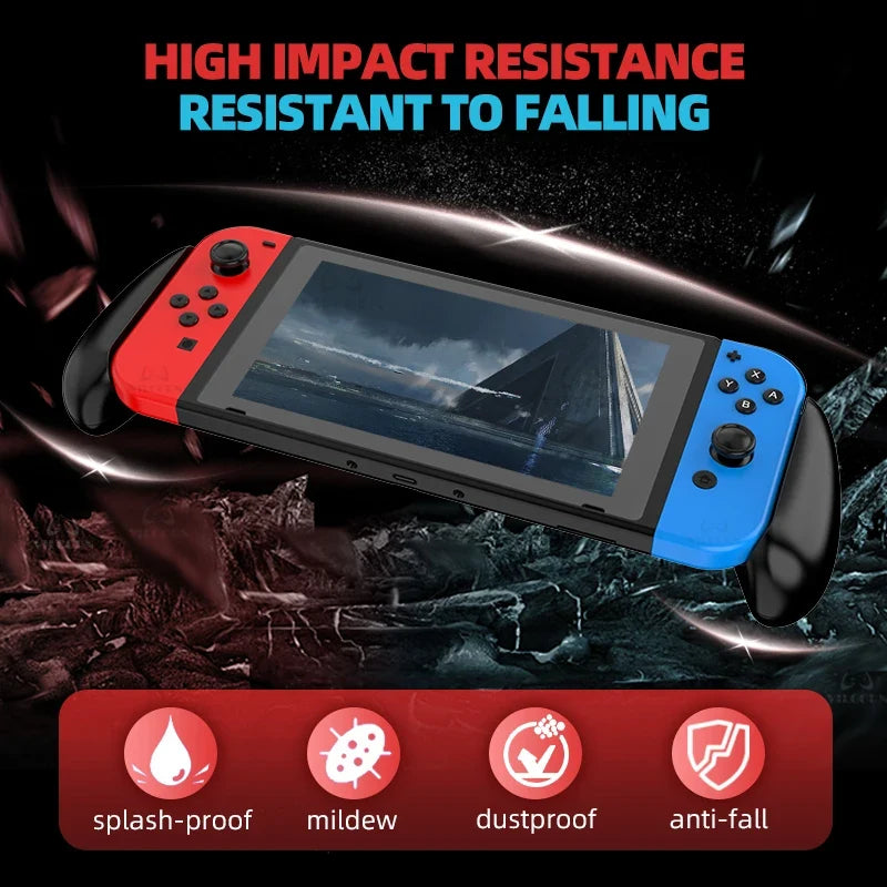 Stretchable Hand Grip For Switch 1/Oled/Lite Handheld Bracket Console Protective Case Stand Holder with 2 Thumbstick Grip Caps