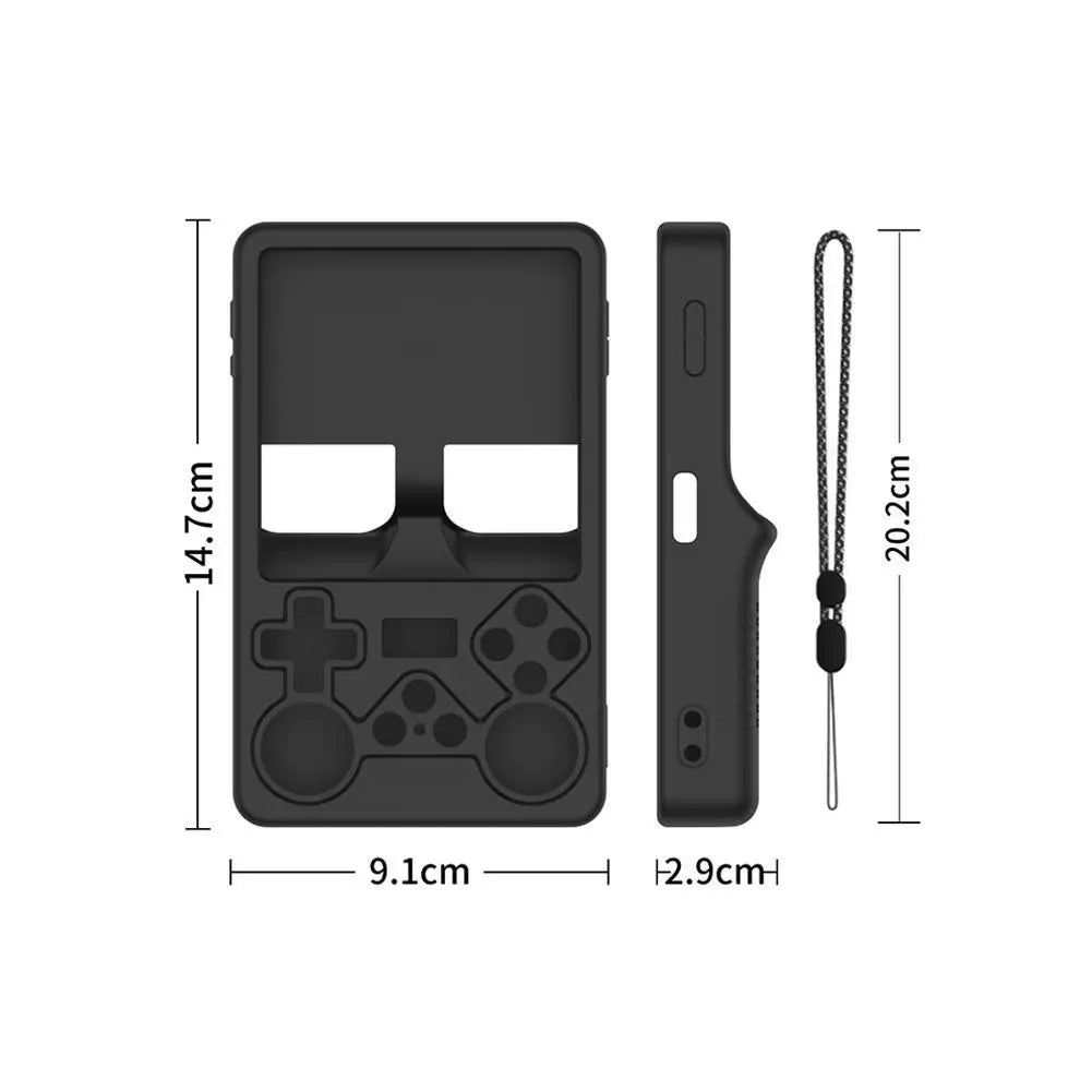 Black For R36S PLUS Open Source Handheld Game Console Silicone Protective Cover Dust-proof Drop-proof Storage Soft Shell
