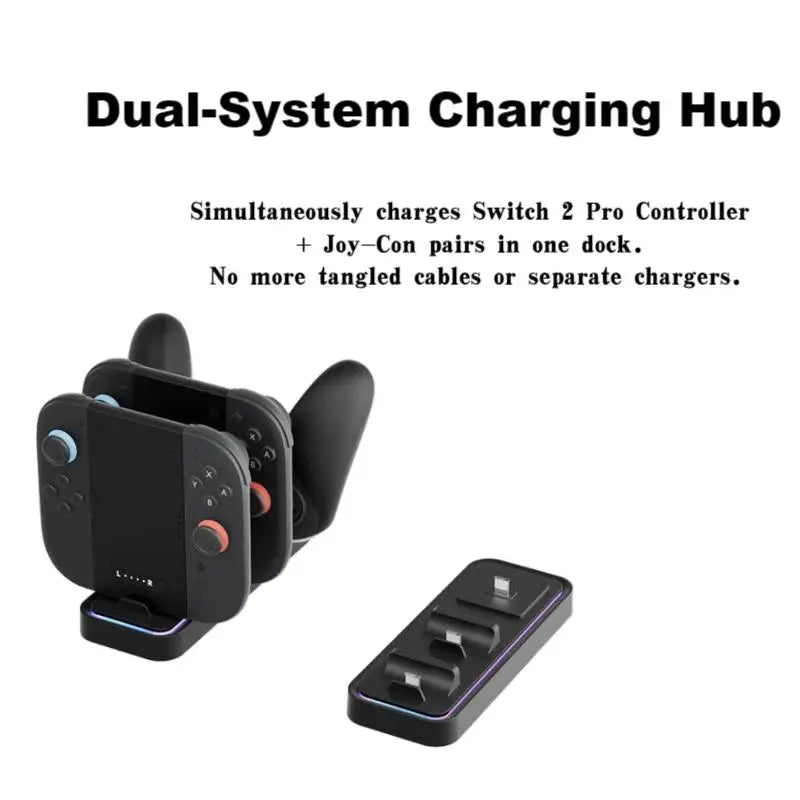AOLION For Switch 2 Pro Controller Charging Stand Type C Multi in One Switch2 Joycon Controller Charging Stand