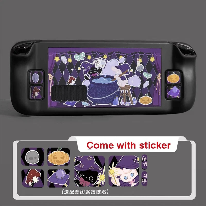 Steam Deck/OLED Magic Milk Cat Hard PC Case, Non-Slip Cover