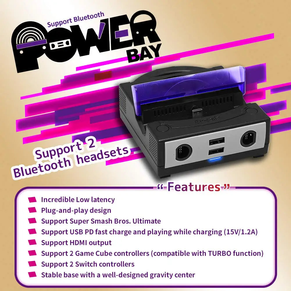 Brook Power Bay Dock for Nintendo Switch, HDMI, USB-C