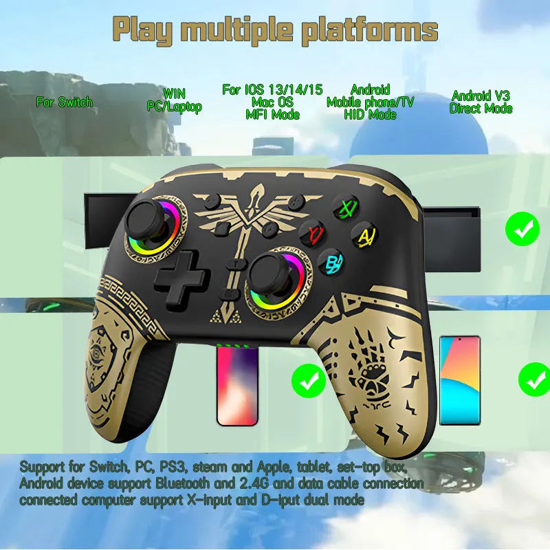 VILCORN Wireless Pro Controller for Switch OLED Lite Steam Deck