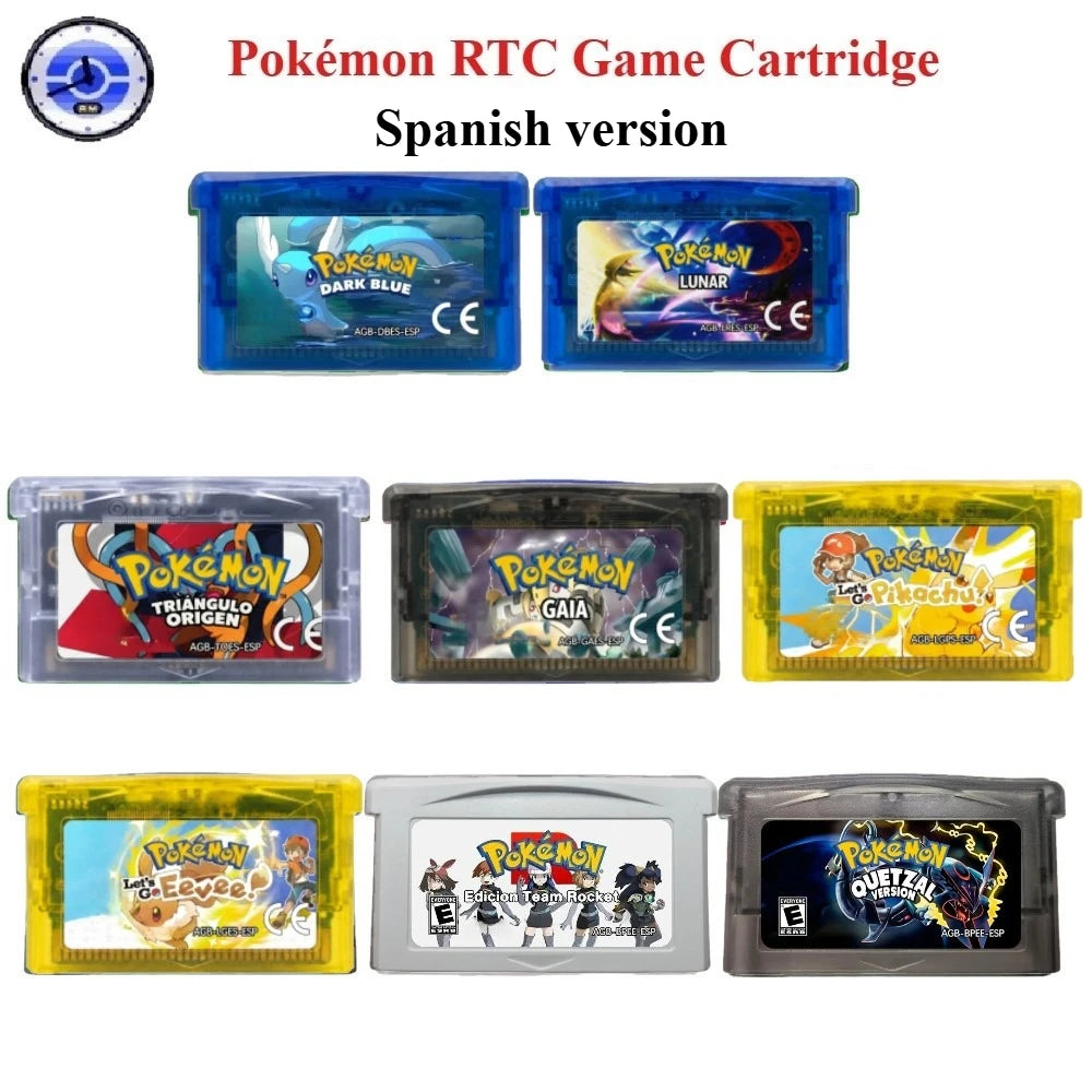 Pokémon GBA RTC Reproduction Cartridge Spanish Version