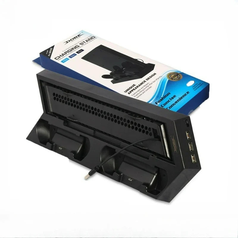 For PS4 Pro Slim Vertical Cooling Station Stand Charging Station Dock Cooling Fan & Charging Stand for Playstation 4 PS4